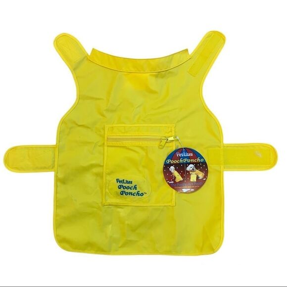 Nwt Petlites Poochponcho yellow small breed dog raincoat multiple sizes - Picture 2 of 4